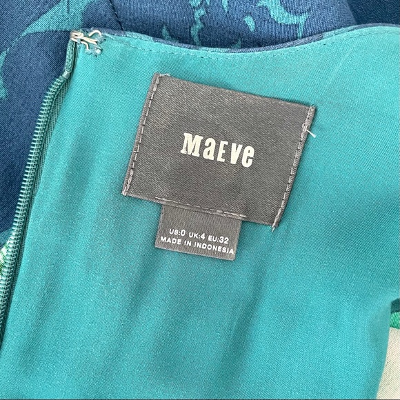 Anthropologie Maeve Elia Open Shoulder Dress Blue - Picture 11 of 12